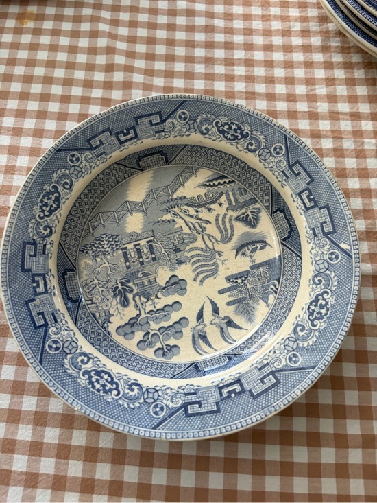None Other - Blue and White Willow Style Decorative Plate